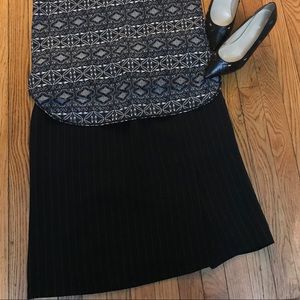 Harve Benard Black Tailored Skirt w/White Stitch